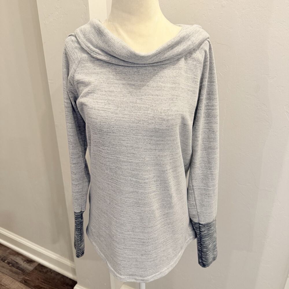 AVALANCHE Pullover Cowl Neck Long Sleeve Stretch Grey Women's Large (A0133)